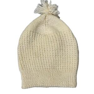 handmade white crocheted beanie for kids